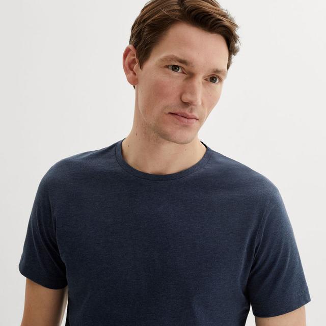 Indigoblå melerad herr t-shirt