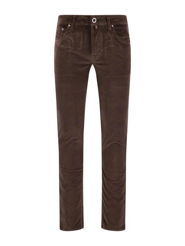 Jacob Cohen Brun Bard Slim Fit Manchesterbyxor