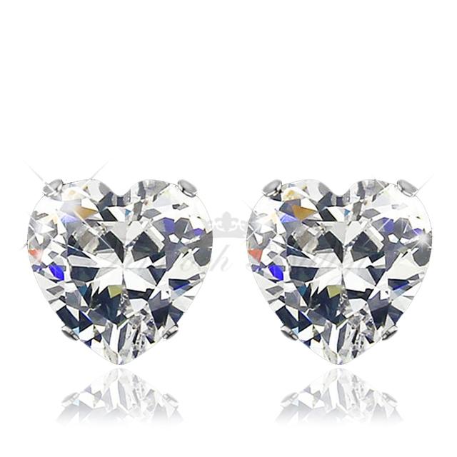 10mm Hjärtformade Cubic Zirconia Stiftörhängen