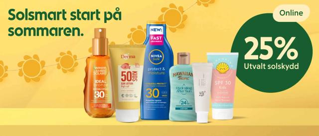 Solskydd med 25% rabatt online