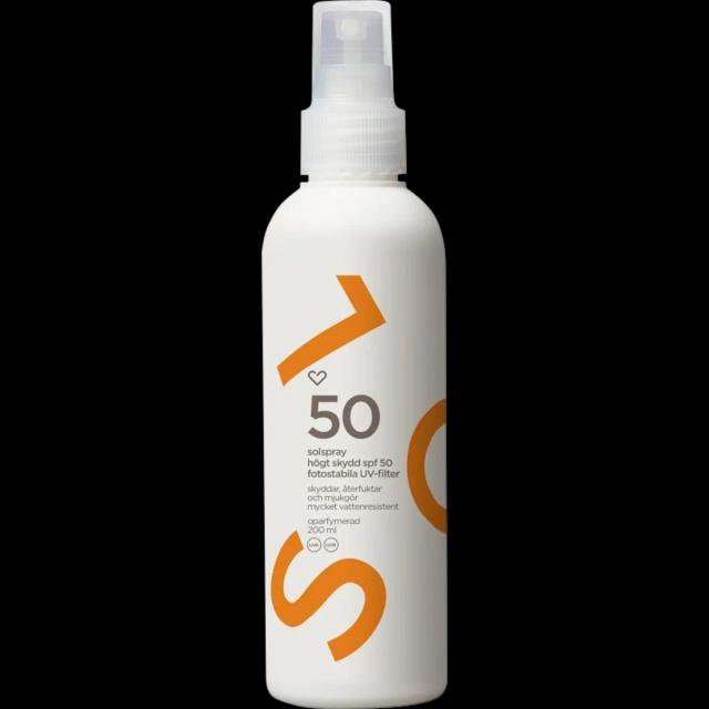 Hjärtats Oparfymerade Solspray SPF 50, 200 ml