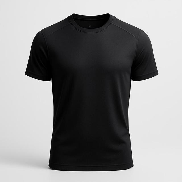 Svart Crew-Neck Sporttröja för Män
