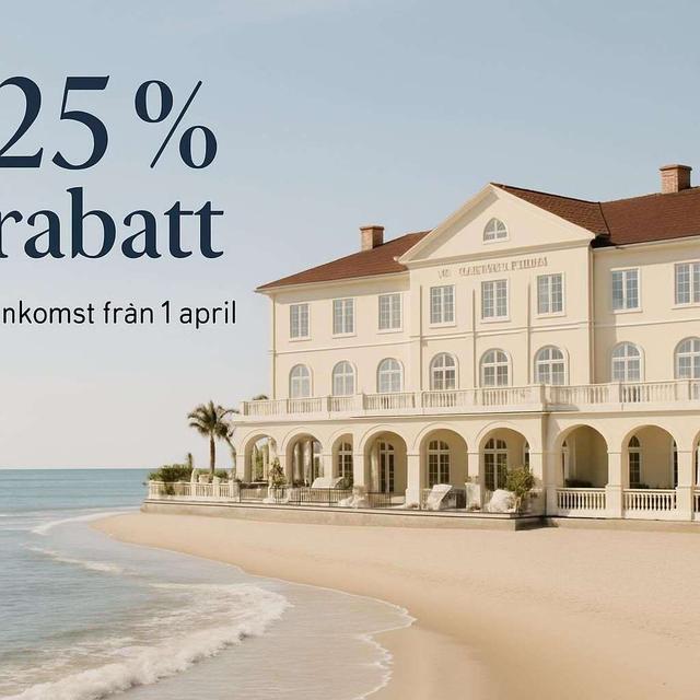 25 % rabatt på ankomst från 1 april.