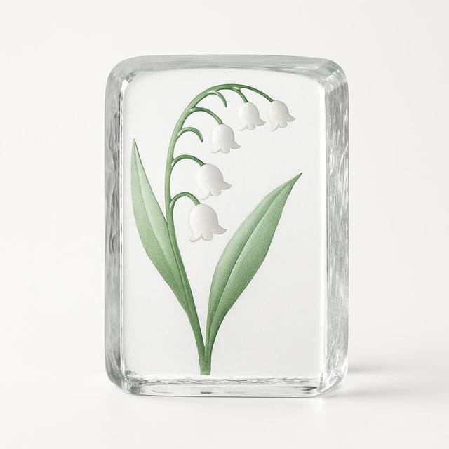 Liljekonvalj Konstglas Skulptur 13,5cm