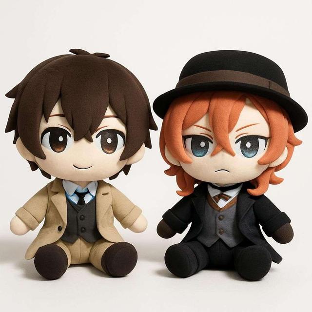 Anime Bungou Stray Dogs Plyschdockor Dazai och Chuuya