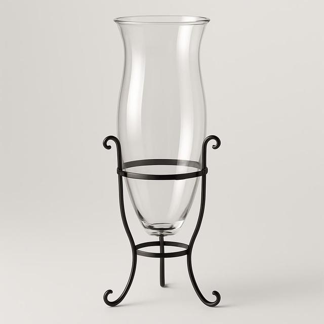 Elegant Glasvas med Smidesställning