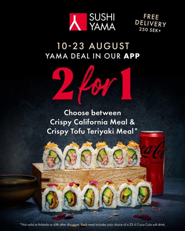2 för 1 hos Sushi Yama