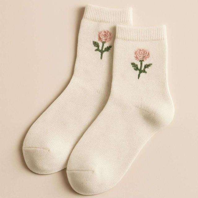 Rose Sock Bomullsstrumpor för Dam
