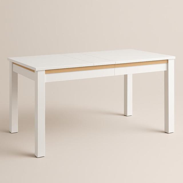 Octavia Förlängningsbart Matbord 90 cm Vit/Natur