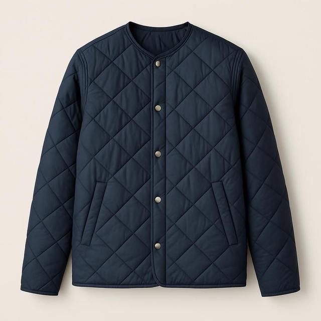 Quiltad jacka med tryckknappar - Marin | Cellbes
