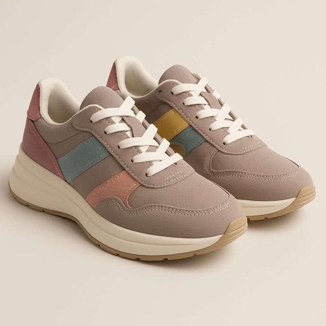 Färgglada Taupe Sneakers för Damer