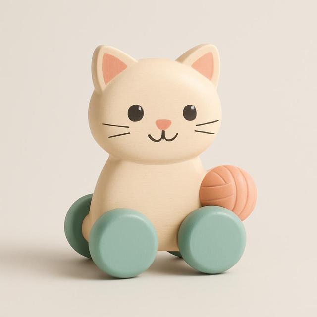 Hape Roll & Rattle Kitten Toy