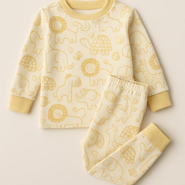 Mamma Mu & Kråkan Pyjamas Gul/Vit