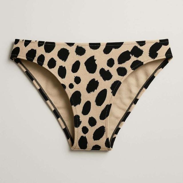 Beige och Svart Mönstrad Bikinitrosa