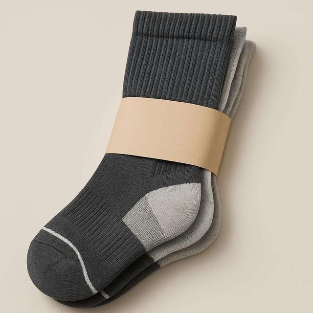 Durable Mid-Calf Socks with Quotes, 2-Pack