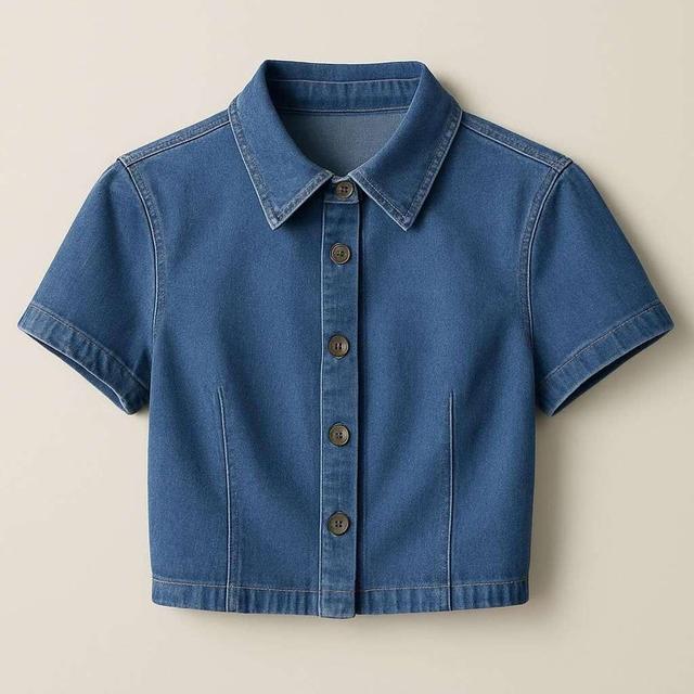Only ONLTHALIA Fitted Denim Shirt - Medium Blue
