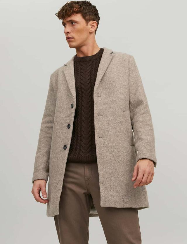 Jack & Jones Jjemoulder Wool Coat (Greige/Beige)
