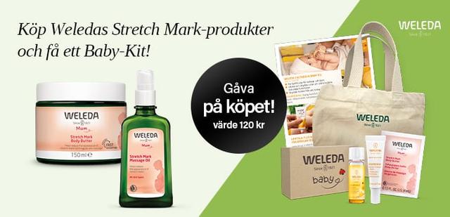 Köp Weleda stretch mark-produkter och få ett babykit gratis!