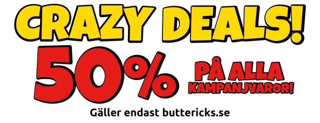 Buttericks: 50 % på alla kampanjvaror