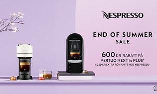 600 kr rabatt vid köp av Nespresso Vertuo Next eller Plus