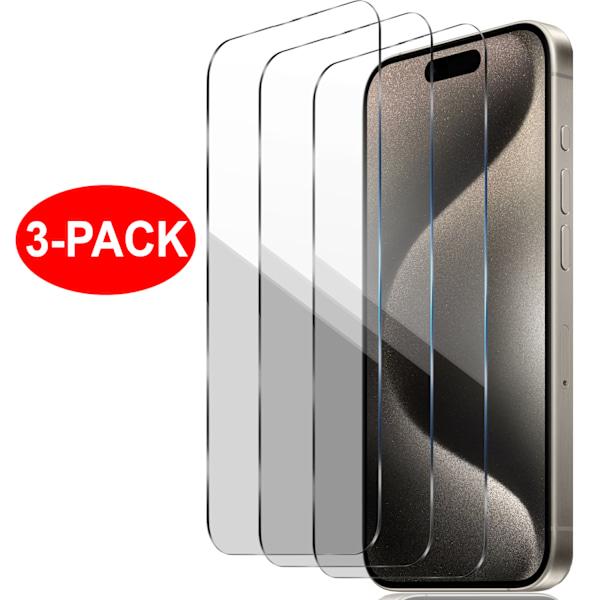 iPhone 15 Pro Härdat Glas Skärmskydd 3-pack