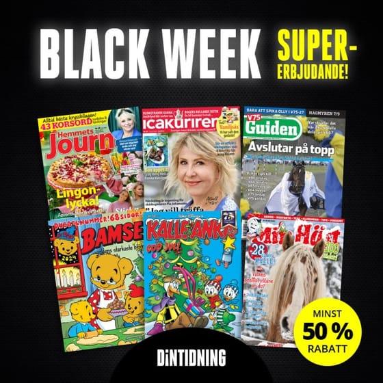 Black Week: Spara 50% Hela Veckan!