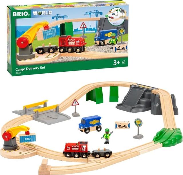 BRIO World 36023 - Lastset - 29-delat Trätågset