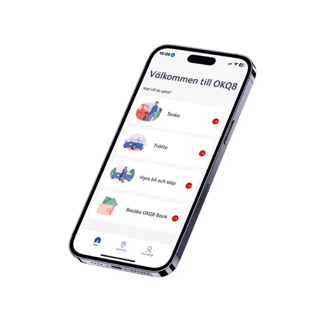 Ladda ner OKQ8-appen & få 30 minuter gratis i tvätta själv