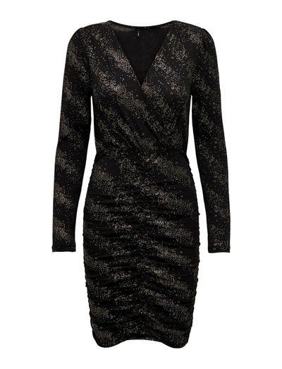 ONLY New Pella Long Sleeve Wrap Dress Black