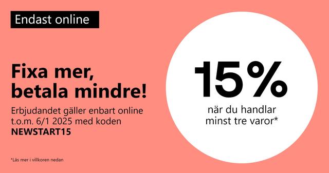 Clas Ohlson - 15% rabatt vid köp av minst 3 varor
