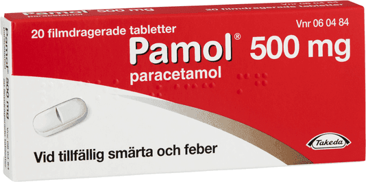 Pamol, filmdragerad tablett 500 mg, 20 tabletter