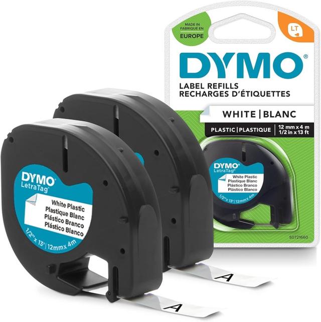DYMO LetraTag Självhäftande Etiketter 12mmx4m - 2-Pack