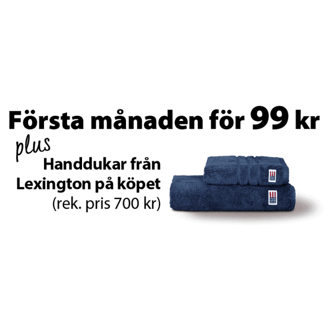 Postkodlott - Handdukar från Lexington på köpet