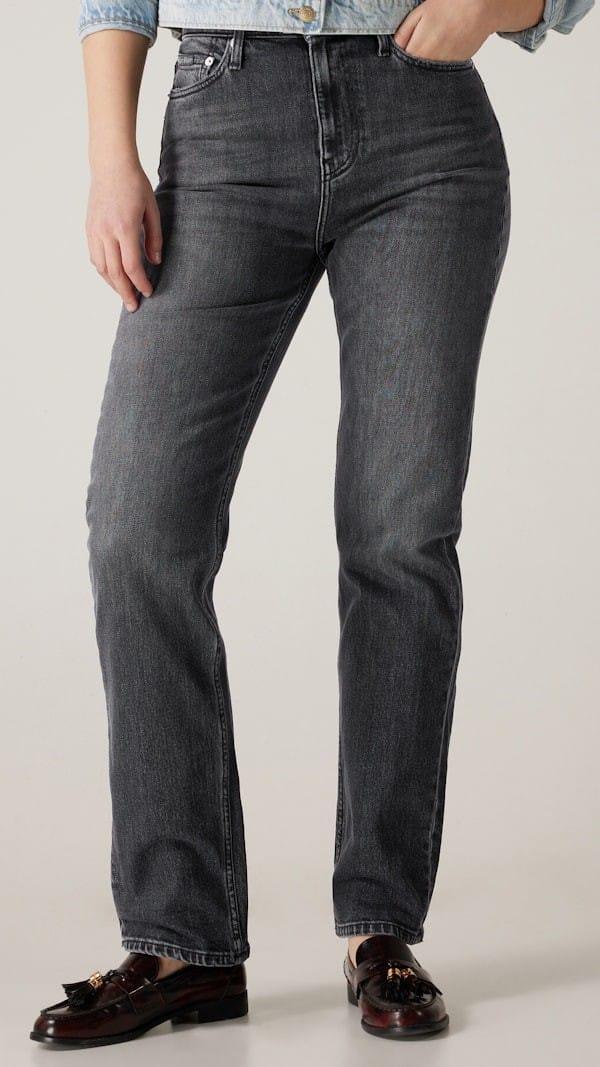 CK High-Rise Straight Black Jeans for Women