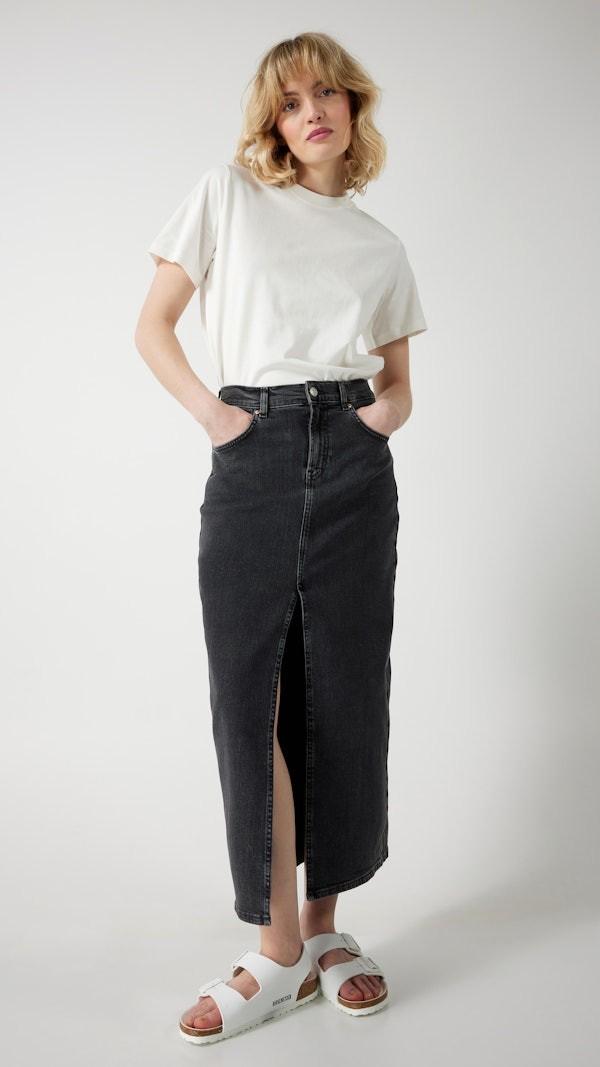 Vailent Mörkgrå Lång Denimkjol Dam