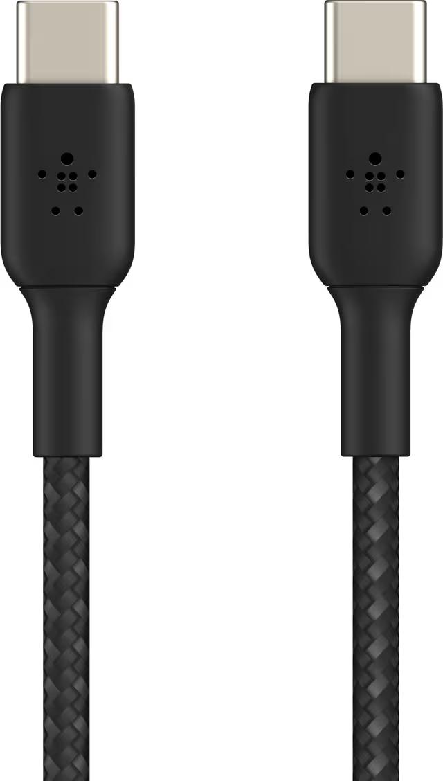 Belkin BoostCharge 15 cm Flätad USB-C Kabel, Svart