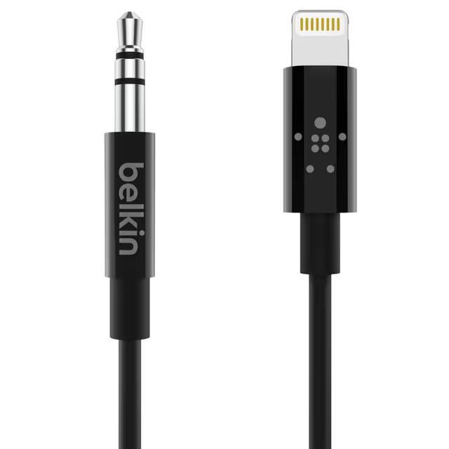 Belkin 90cm Lightning till 3.5mm Adapter Svart