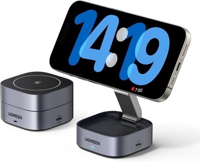UGREEN MagFlow Justerbart 2-i-1 Laddningsstativ för iPhone