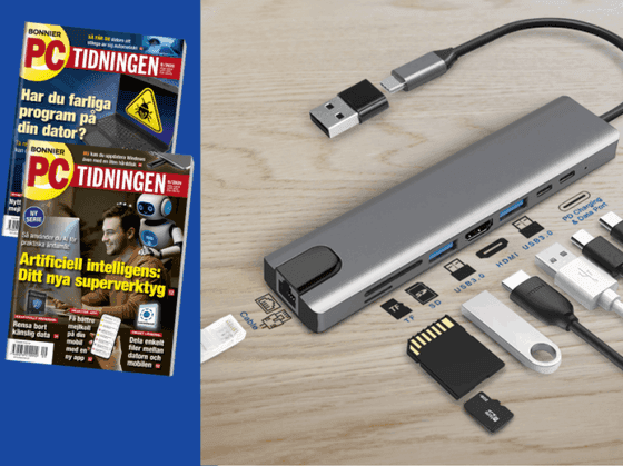 2 Tidningar för 149kr med USB-hubb Present
