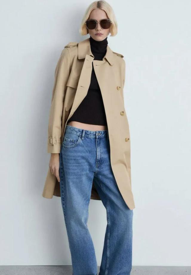 Elegant Beige Mango Trench Coat
