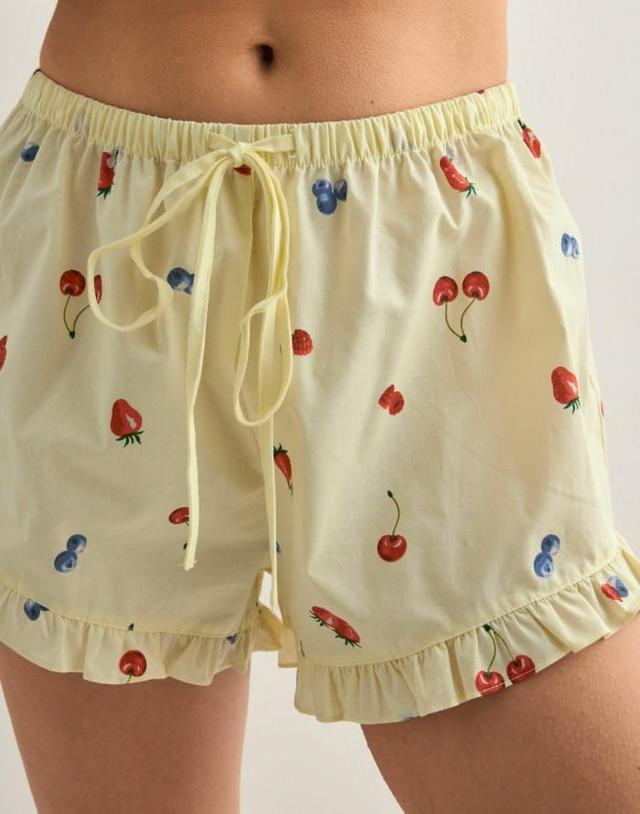 Hunkemöller Yellow Ruffle Fruit Shorts
