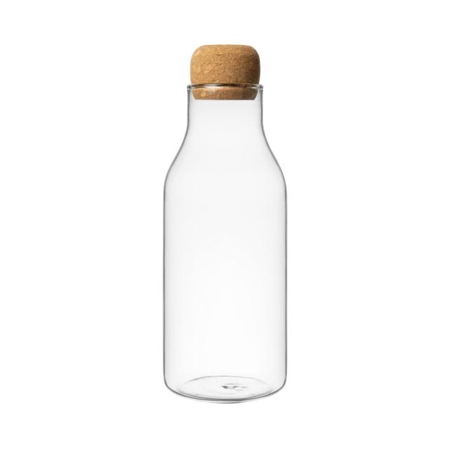 Elegant 1L Glass Carafe with Cork Lid