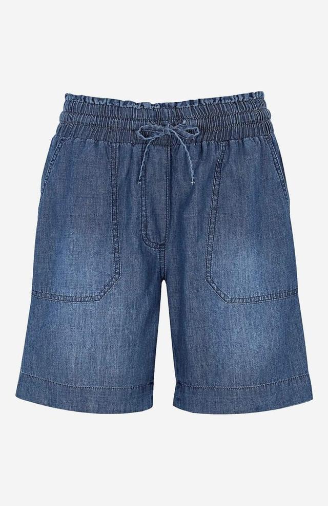Jades Blåa Denimshorts i Tvättad Stil