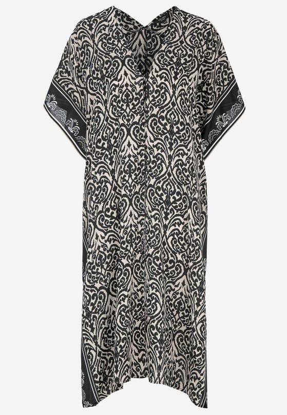Mönstrad Strandkaftan med Knappdetaljer