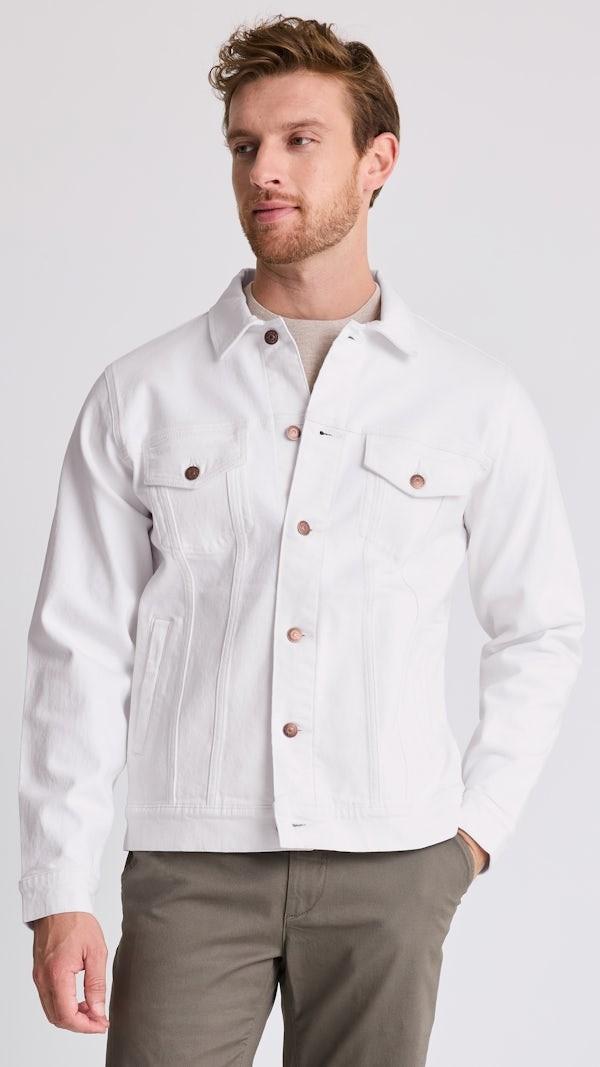 Herr Vit Jeansjacka Alabama-Stil