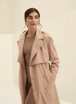 Beige Recycled Tech Trench Coat