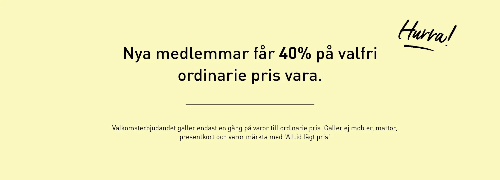 Bli medlem hos Club Hemtex och få 40 % rabatt på valfri ordinarie pris vara