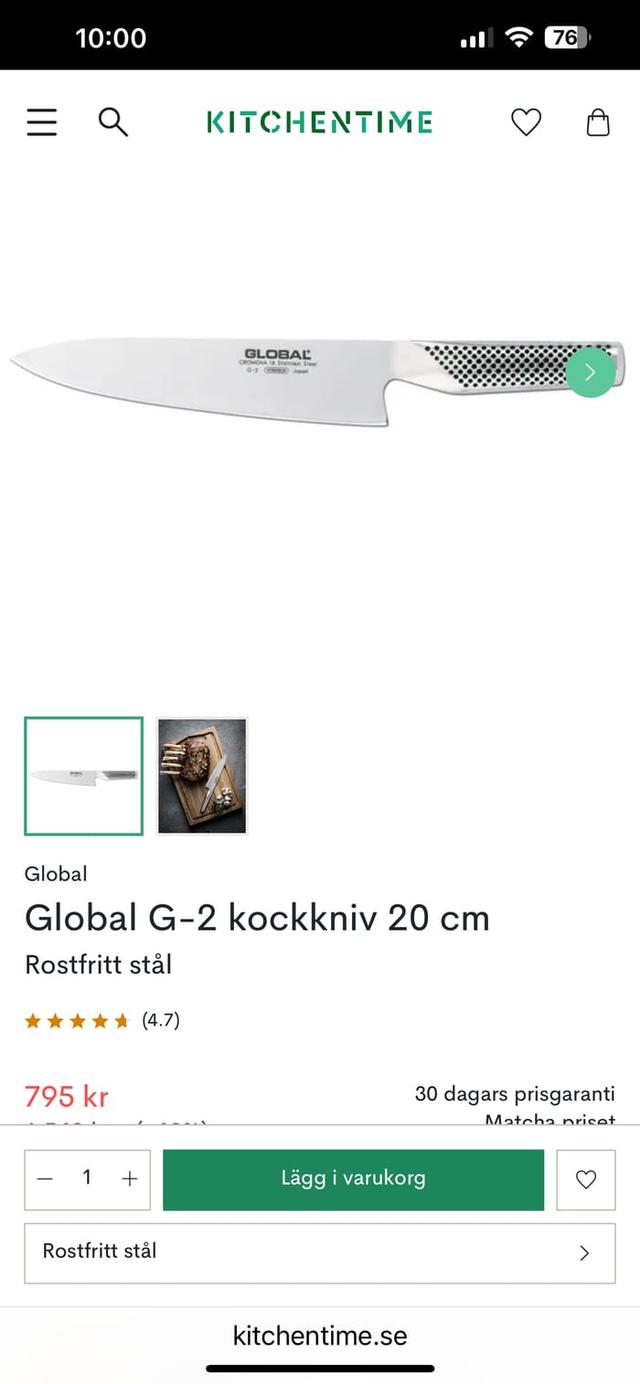 KITCHENTIME Global kockkniv 49% rabatt