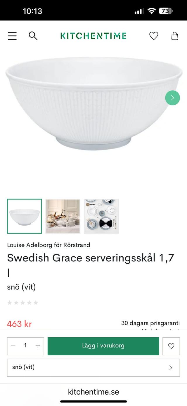 Swedish Grace Serveringsskål 1.7L Rörstrand 50% rabatt