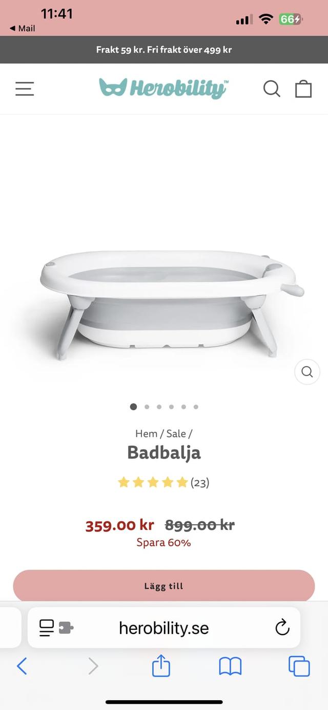 HEROBILITY Hopfällbar badbalja 60% rabatt